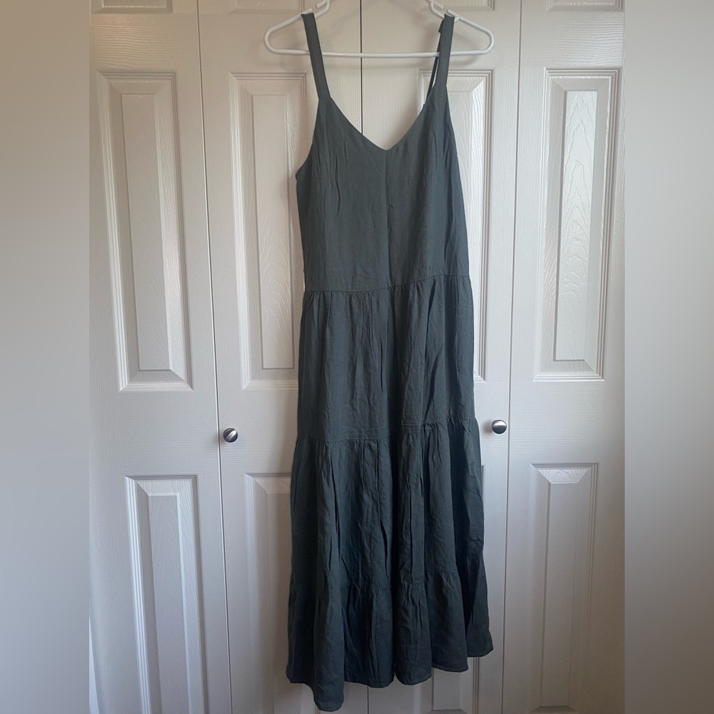 New Elegant Gray Tier Strap Maxi Dress